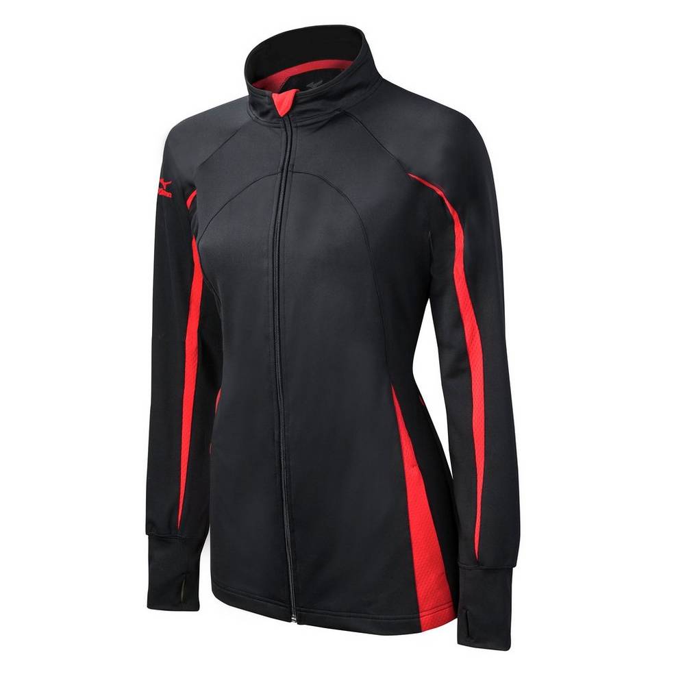 Giacca Mizuno Elite 9 Focus Full-Zip Donna - Nere/Rosse - 19304-COXM